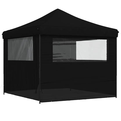 Foldable Party Tent Pop-Up with 4 Sidewalls Black