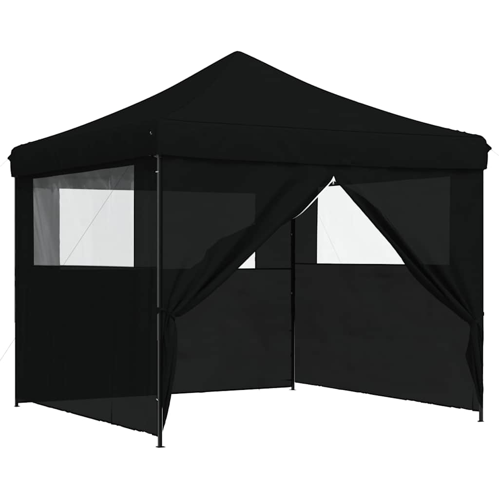 Foldable Party Tent Pop-Up with 4 Sidewalls Black