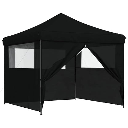 Foldable Party Tent Pop-Up with 4 Sidewalls Black