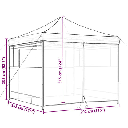 Foldable Party Tent Pop-Up with 4 Sidewalls Black