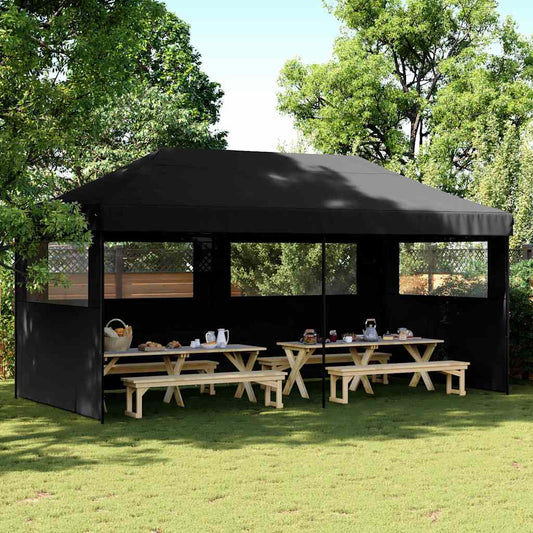 Party Tent | Black | Oxford fabric with PVC coating | Large | Foldable