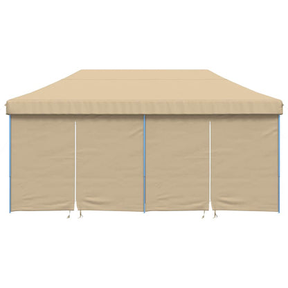Foldable Party Tent Pop-Up with 4 Sidewalls Beige