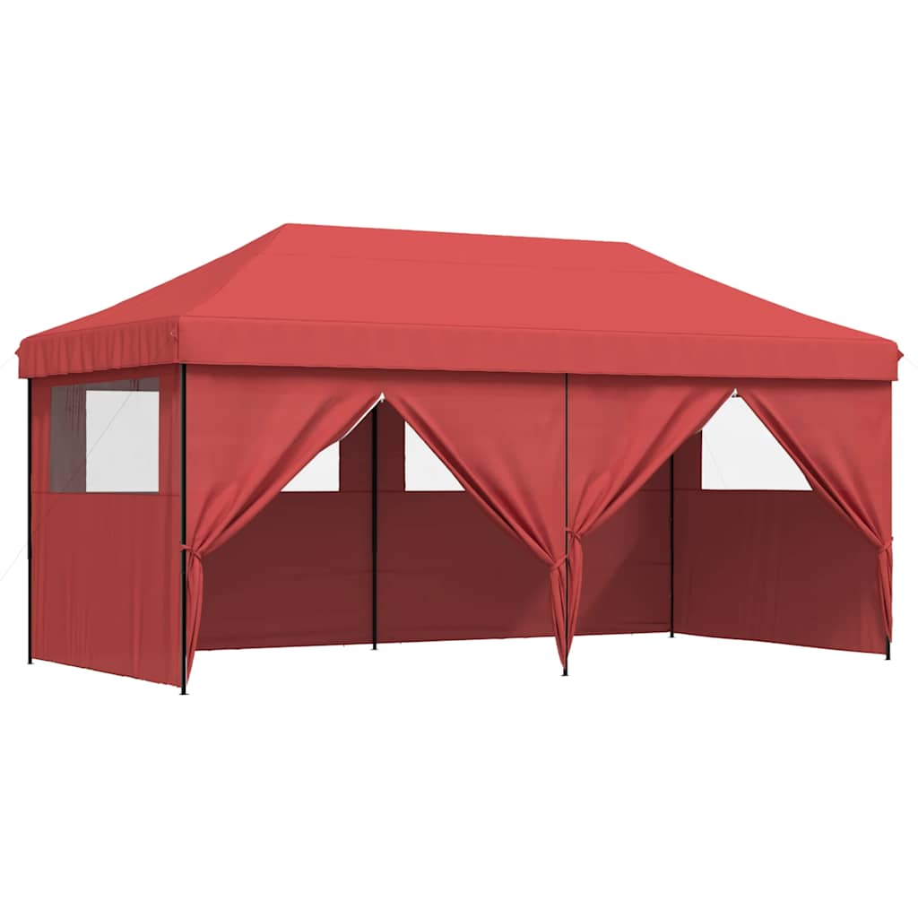 Foldable Party Tent Pop-Up with 4 Sidewalls Burgundy