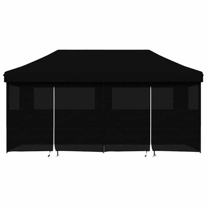 Foldable Party Tent Pop-Up with 4 Sidewalls Black
