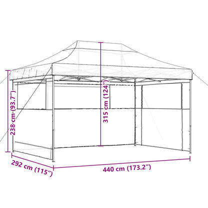 Party Tent 440 x 292 x 315 cm Terracotta with Blue Frame