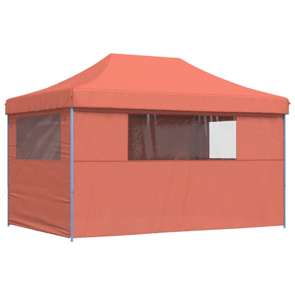 Foldable Party Tent Pop-Up with 4 Sidewalls Terracotta