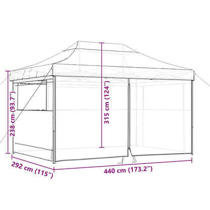 Foldable Party Tent Pop-Up with 4 Sidewalls Terracotta