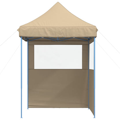Foldable Party Tent Pop-Up with 2 Sidewalls Beige