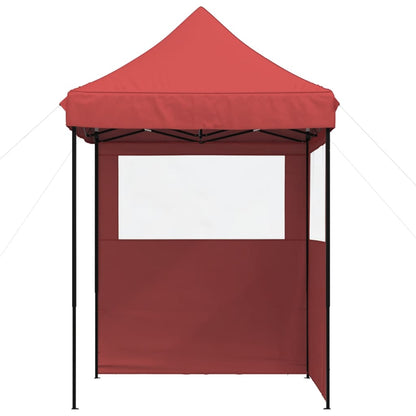Foldable Party Tent Pop-Up with 2 Sidewalls Burgundy