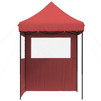 Foldable Party Tent Pop-Up with 2 Sidewalls Burgundy