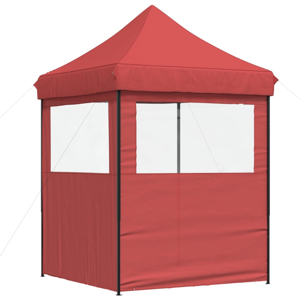 Foldable Party Tent Pop-Up with 2 Sidewalls Burgundy