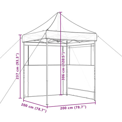 Foldable Party Tent Pop-Up with 2 Sidewalls Burgundy