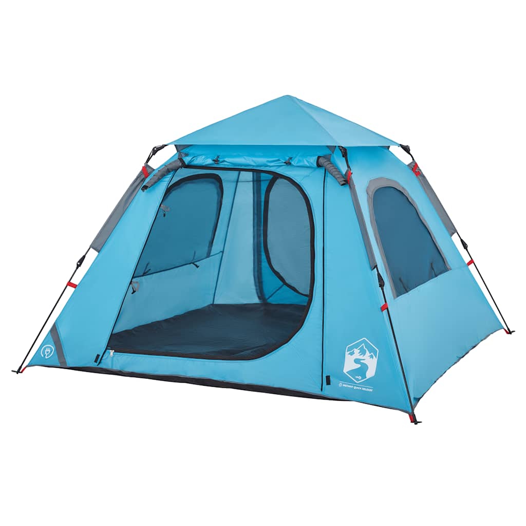 Camping Tent Dome 4-Person Blue Quick Release
