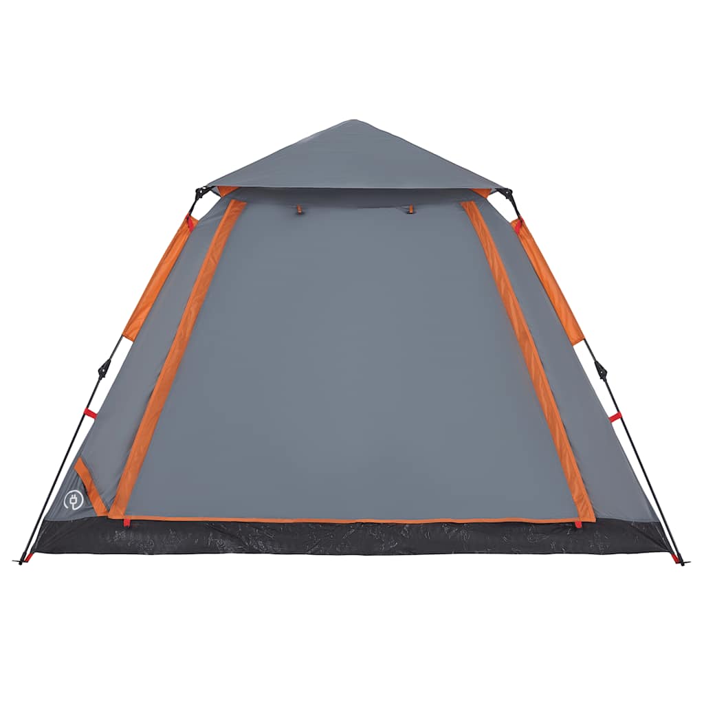 Camping Tent Dome 5-Person Grey and Orange Quick Release