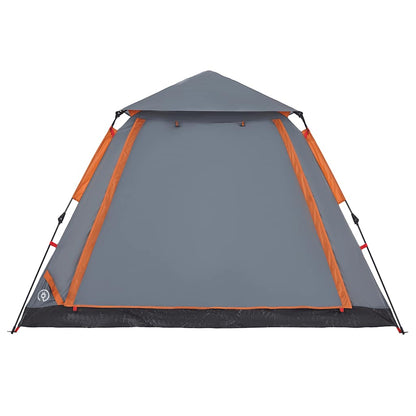 Camping Tent Dome 5-Person Grey and Orange Quick Release