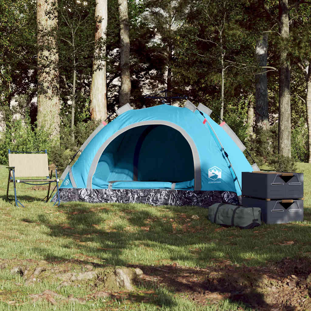 Camping Tent 2-Person Blue Quick Release