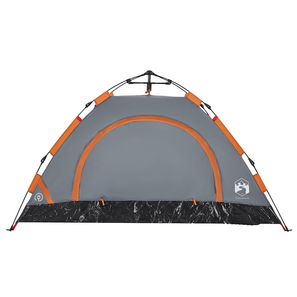 Camping Tent 2-Person Grey and Orange Quick Release