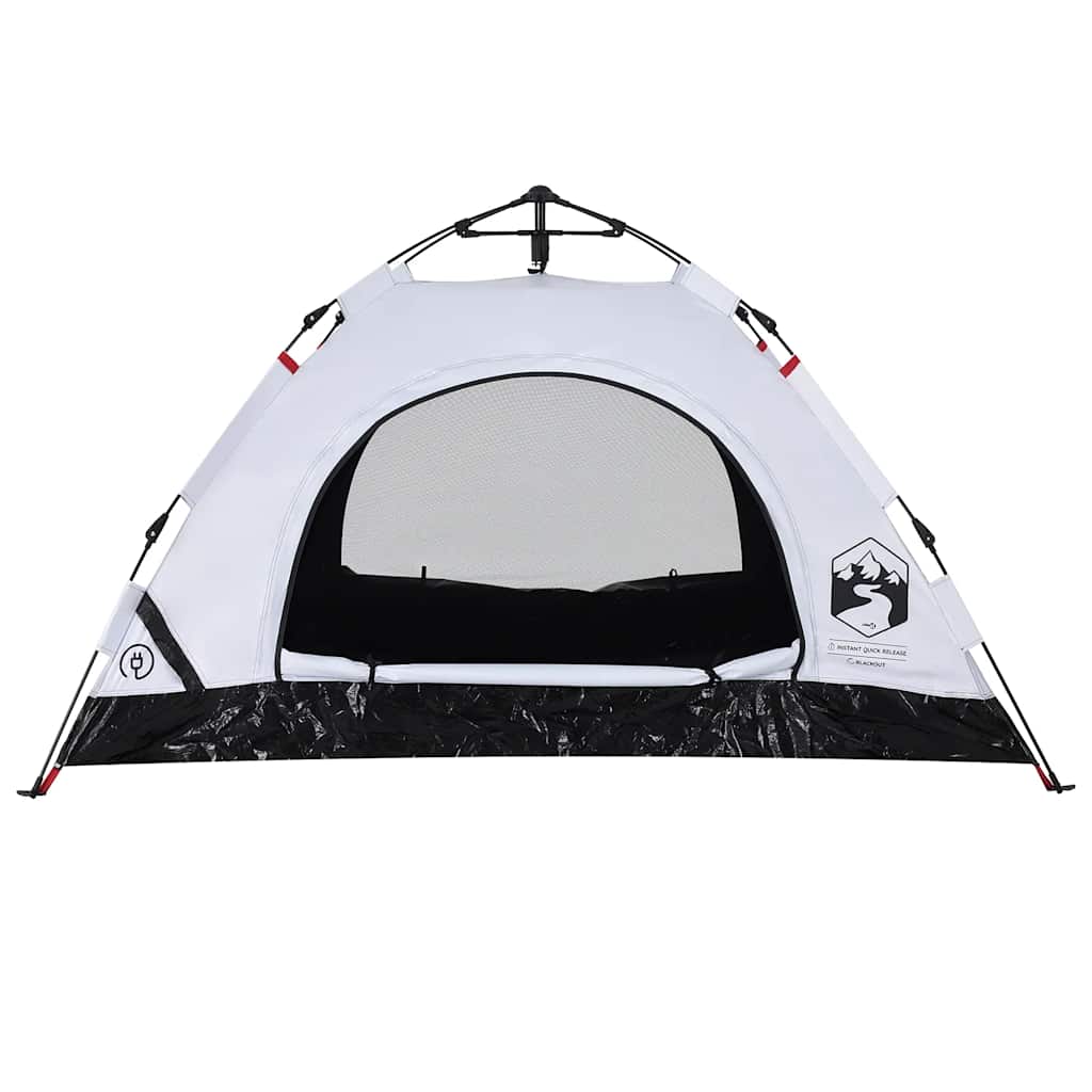 Camping Tent 2-Person White Blackout Fabric Quick Release