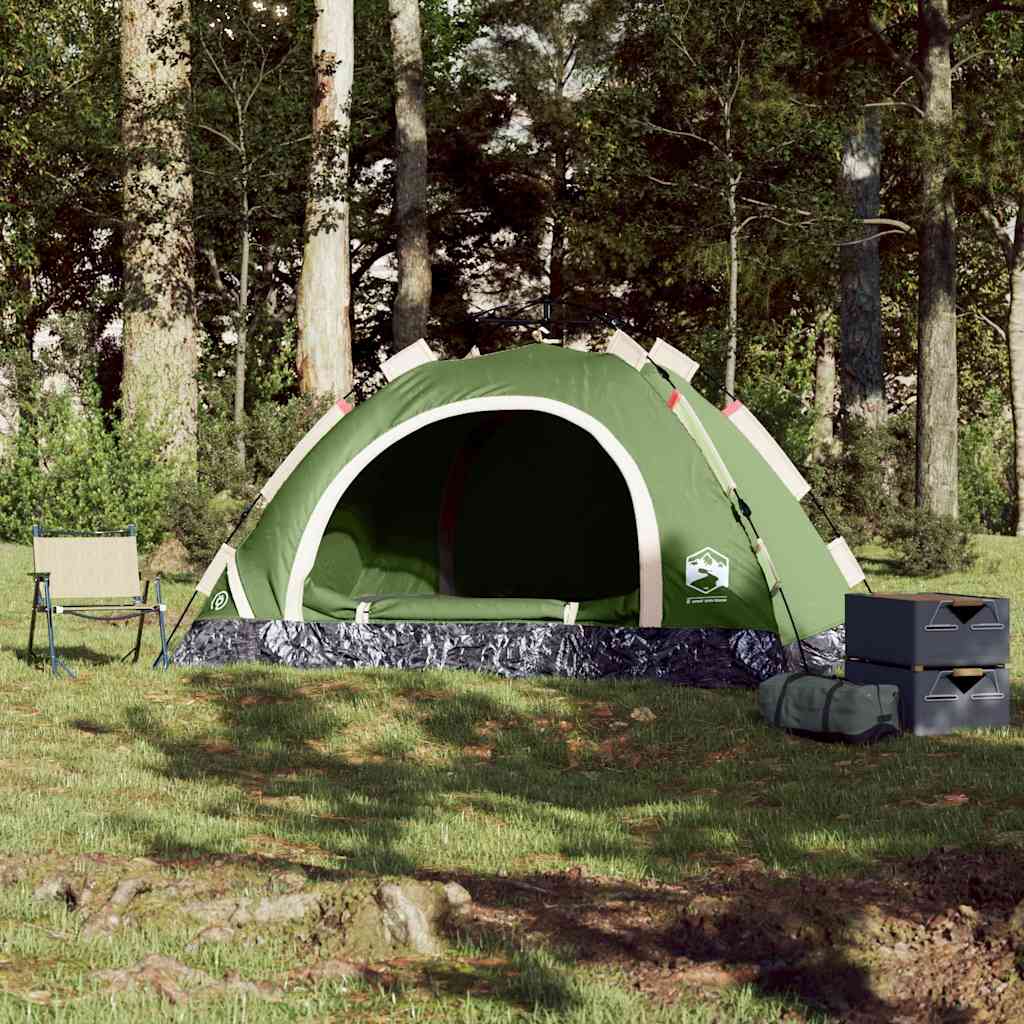 Camping Tent 4-Person Green Quick Release
