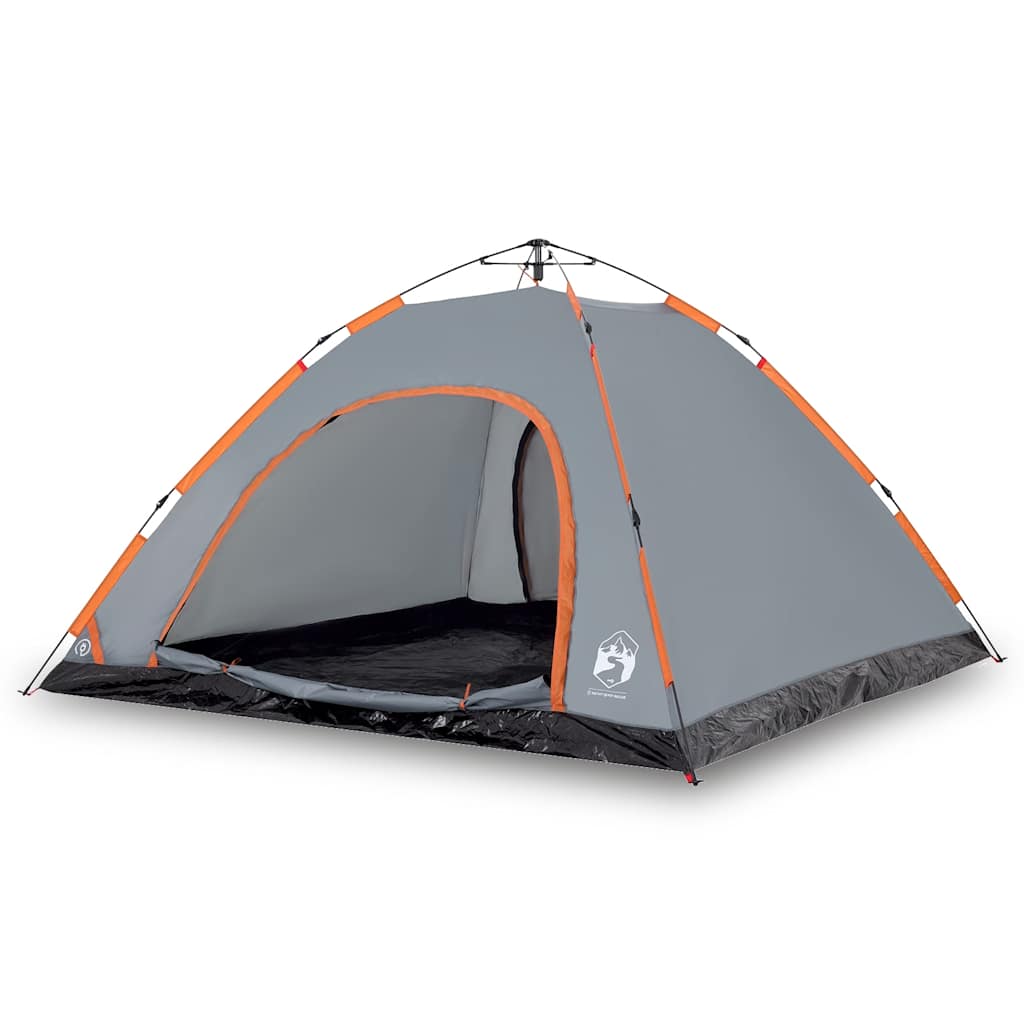 Camping Tent 5-Person Grey and Orange Quick Release