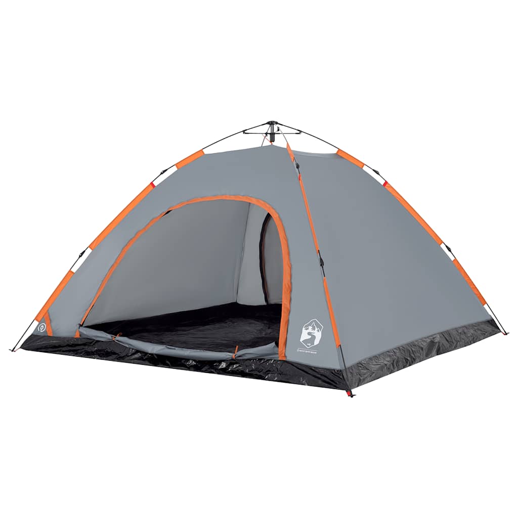 Camping Tent 5-Person Grey and Orange Quick Release
