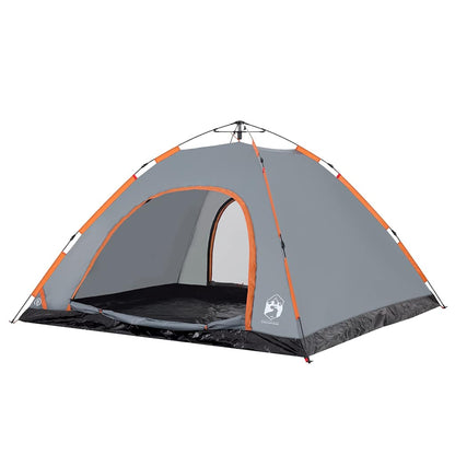 Camping Tent 5-Person Grey and Orange Quick Release