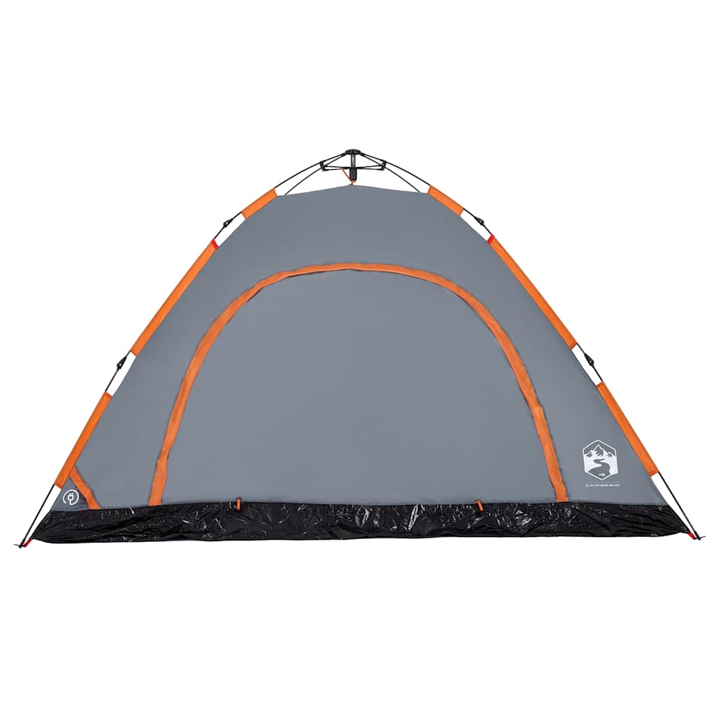 Camping Tent 5-Person Grey and Orange Quick Release