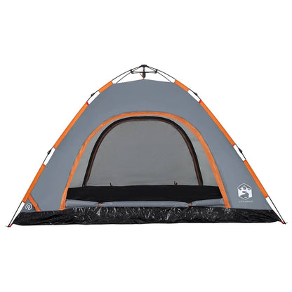 Camping Tent 5-Person Grey and Orange Quick Release
