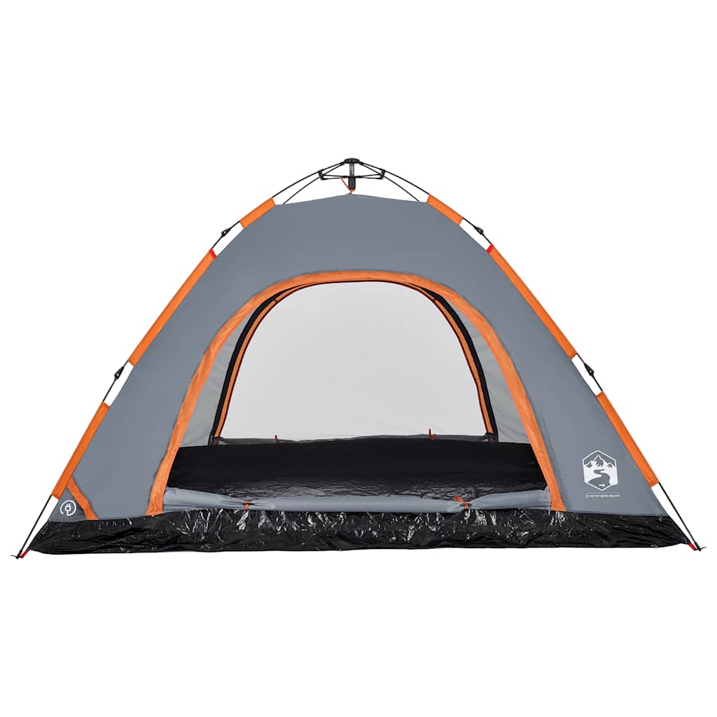 Camping Tent 5-Person Grey and Orange Quick Release
