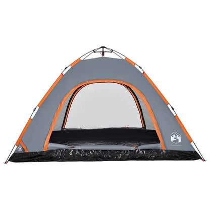Camping Tent 5-Person Grey and Orange Quick Release