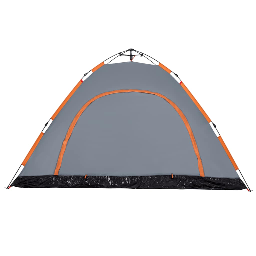 Camping Tent 5-Person Grey and Orange Quick Release