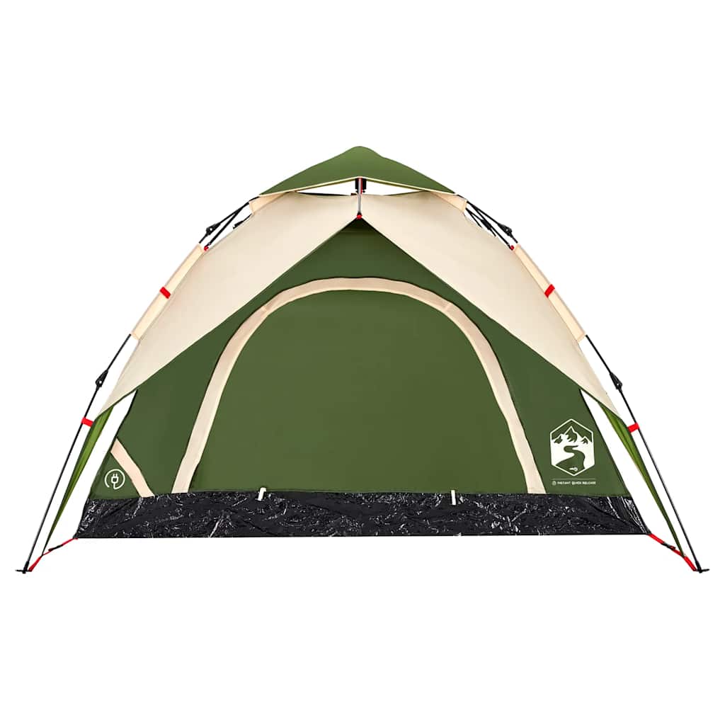 Camping Tent Dome 3-Person Green Quick Release