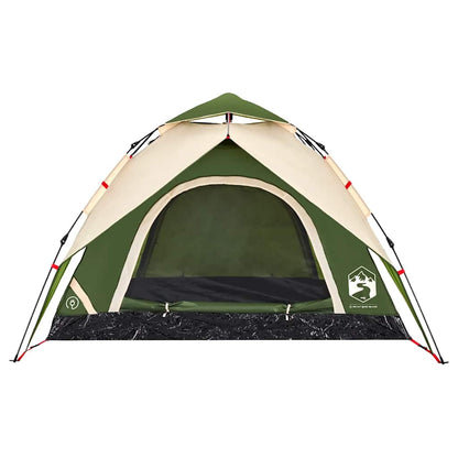 Camping Tent Dome 3-Person Green Quick Release