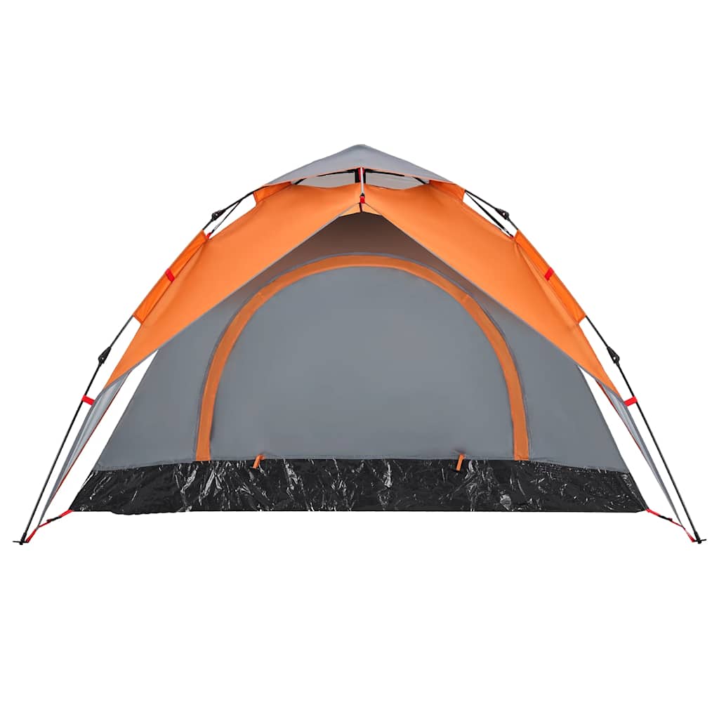 Camping Tent Dome 3-Person Grey and Orange Quick Release