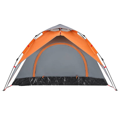 Camping Tent Dome 3-Person Grey and Orange Quick Release