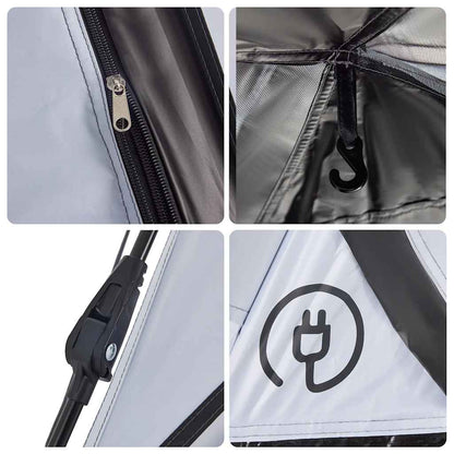 Camping Tent Dome 5-Person White Blackout Fabric Quick Release