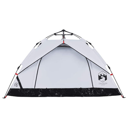 Camping Tent Dome 3-Person White Blackout Fabric Quick Release