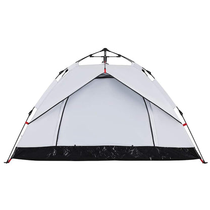 Camping Tent Dome 3-Person White Blackout Fabric Quick Release