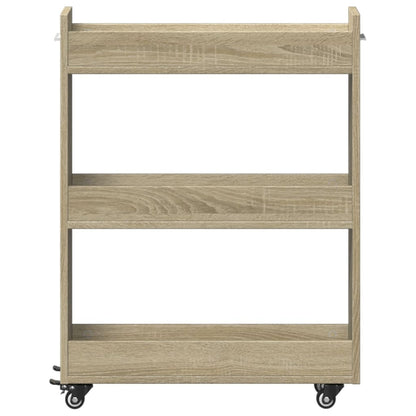 Cabinet with Wheels Sonoma Oak 60x22x79 cm Engineered Wood