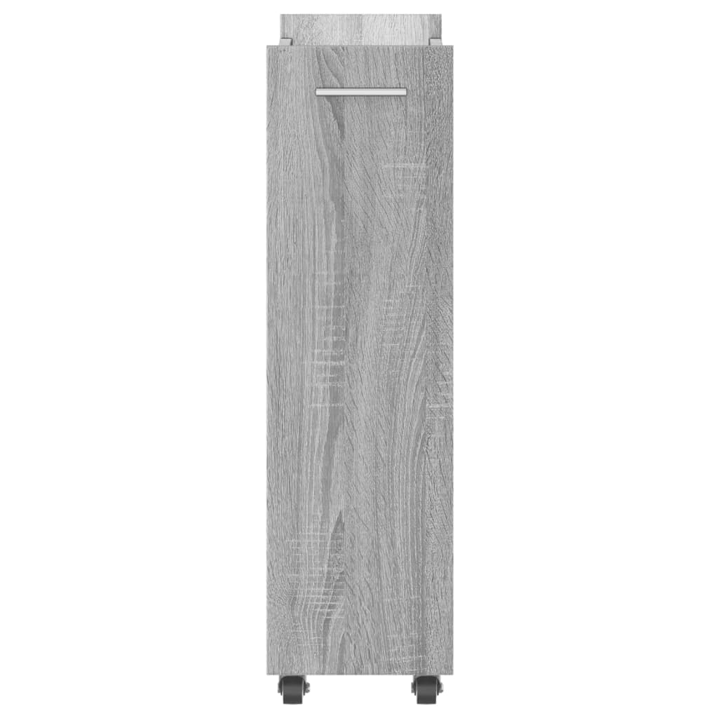 Cabinet with Wheels Grey Sonoma 60x22x79 cm Engineered Wood