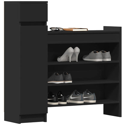 Shoe Cabinet Black 100.5x28x100 cm Engineered Wood