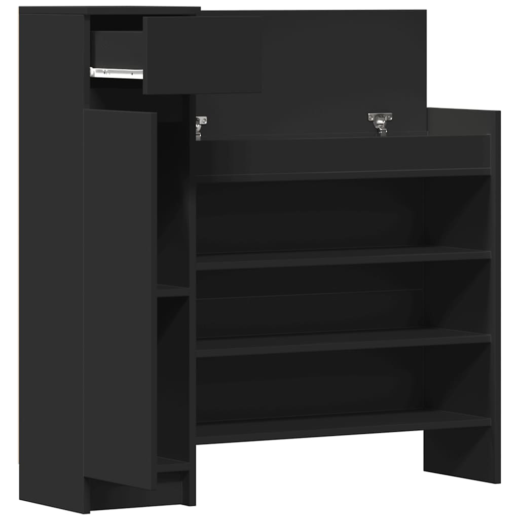 Shoe Cabinet Black 100.5x28x100 cm Engineered Wood