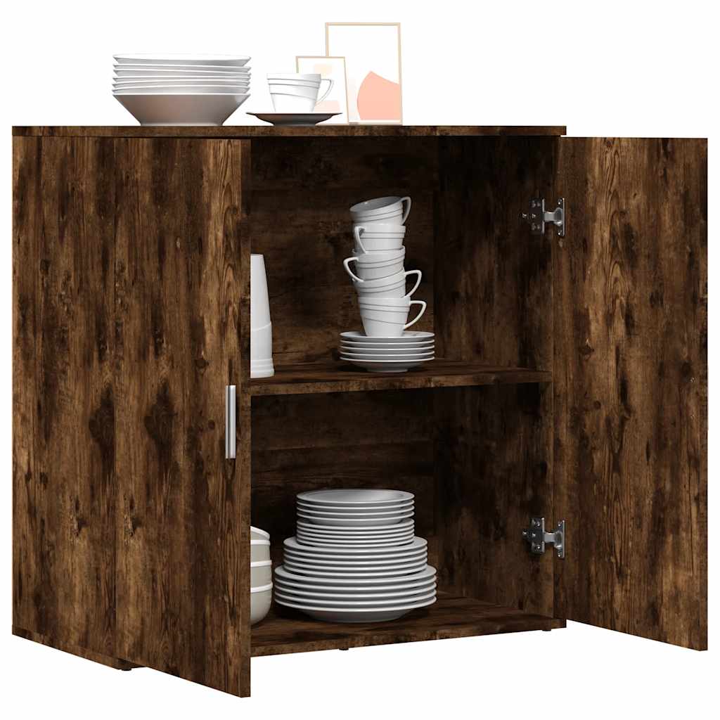 Sideboard Smoked Oak 79x38x80 cm Engineered Wood