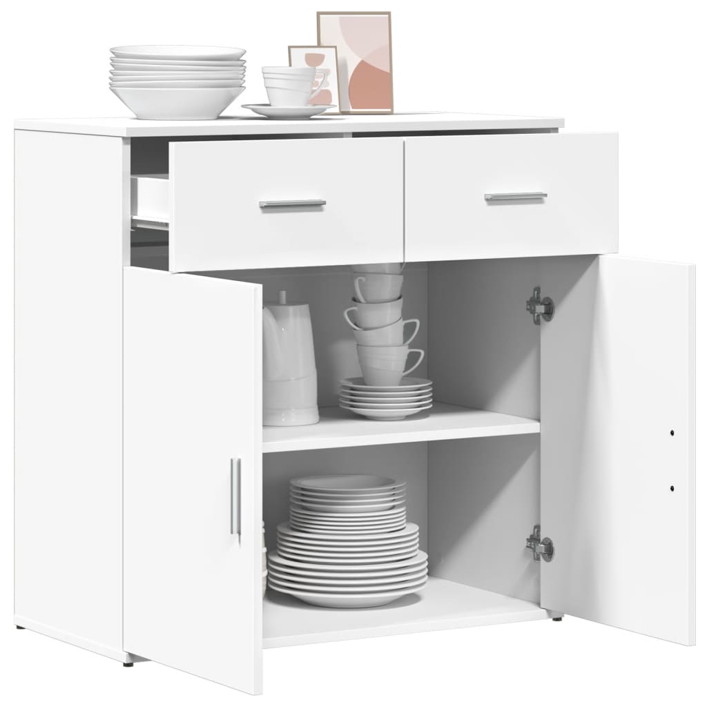 Sideboard White 79x38x80 cm Engineered Wood