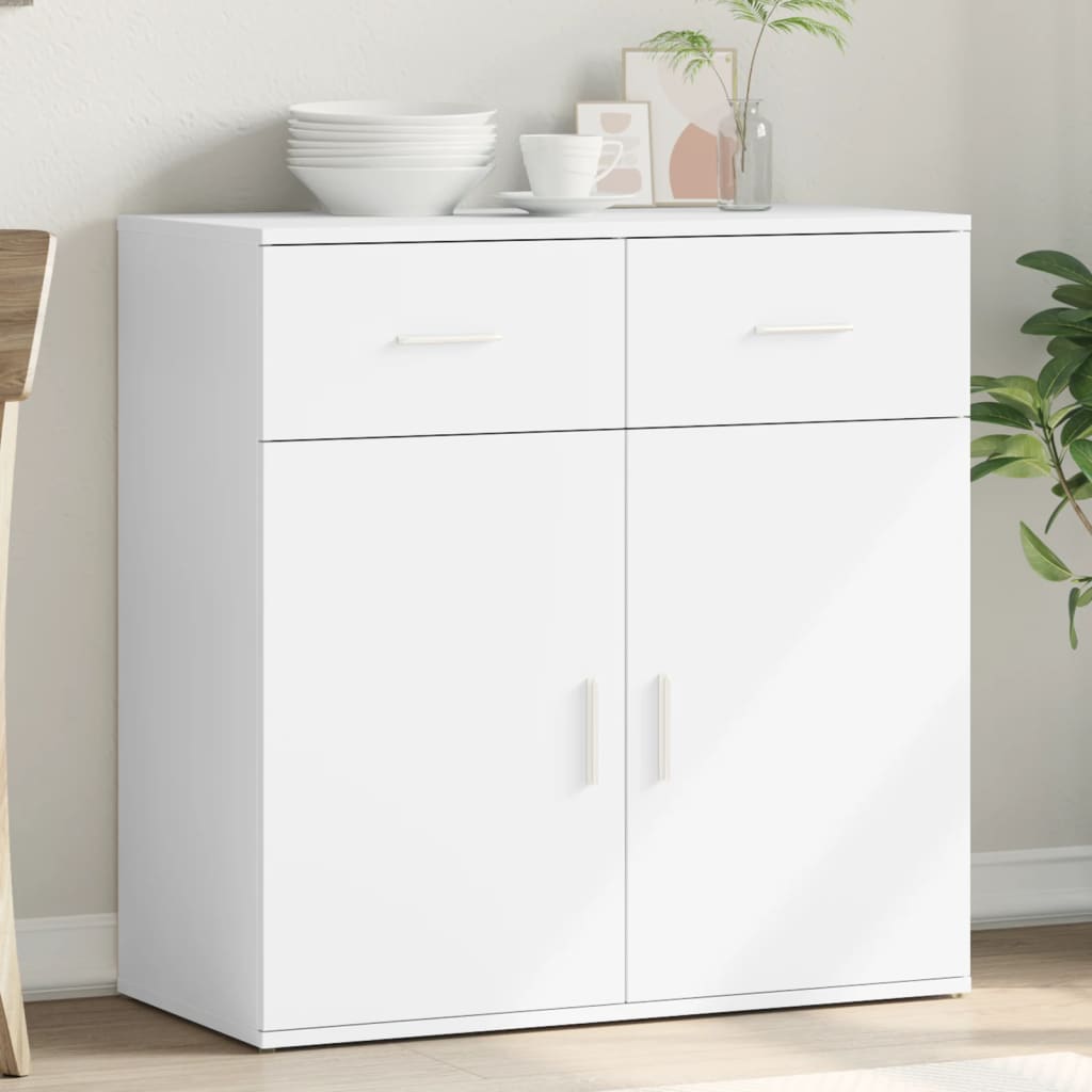 Sideboard White 79x38x80 cm Engineered Wood