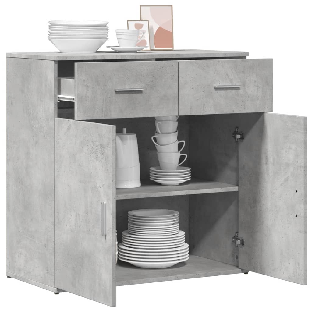 Sideboard Concrete Grey 79x38x80 cm Engineered Wood