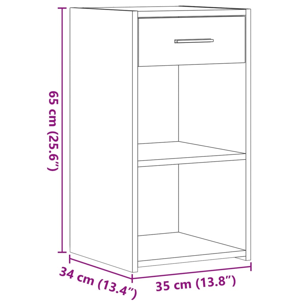 Bedside Cabinet Smoked Oak 35x34x65 cm Engineered Wood