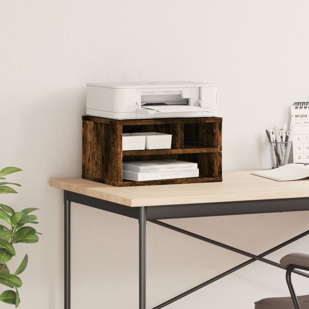 Printer Stand Smoked Oak 40x32x22,5 cm Engineered Wood