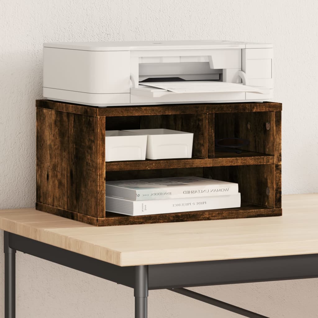 Printer Stand Smoked Oak 40x32x22,5 cm Engineered Wood