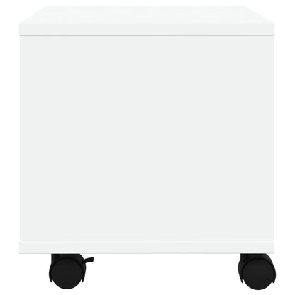 Printer Stand with Wheels White 41x32x34,5 cm